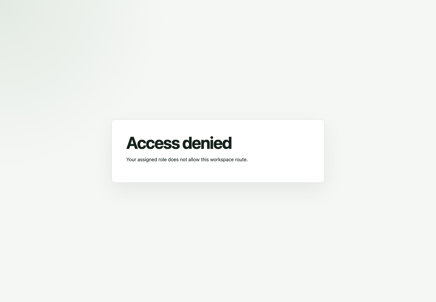 Access-denied view proving that a control owner cannot read restricted audit history