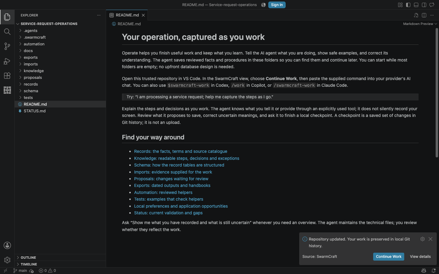 Repository updated with Continue Work and View details