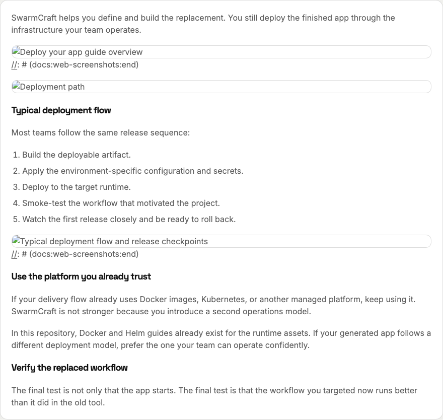 Typical deployment flow and release checkpoints