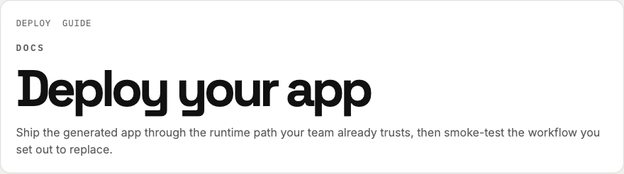 Deploy your app guide overview